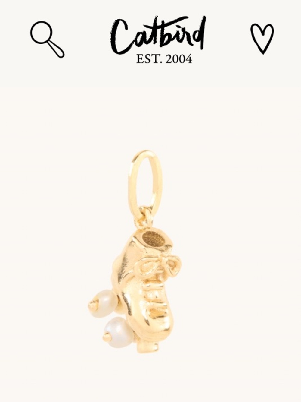 CATBIRD Pearl-Twirl Roller Skate Charm 14k Yellow Gold TINY roller skate charm